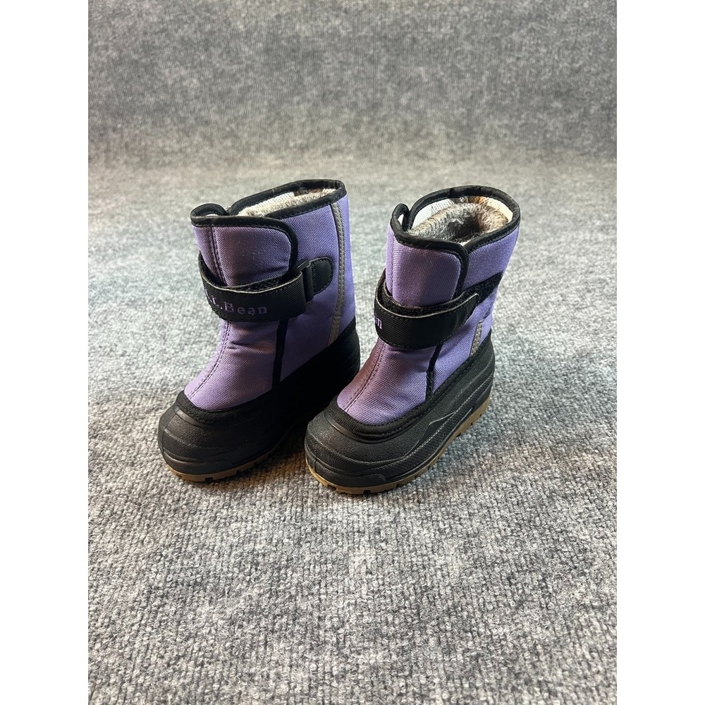 LL Bean Snow Boots Youth Size 7 Purple Hook And Loop Closure